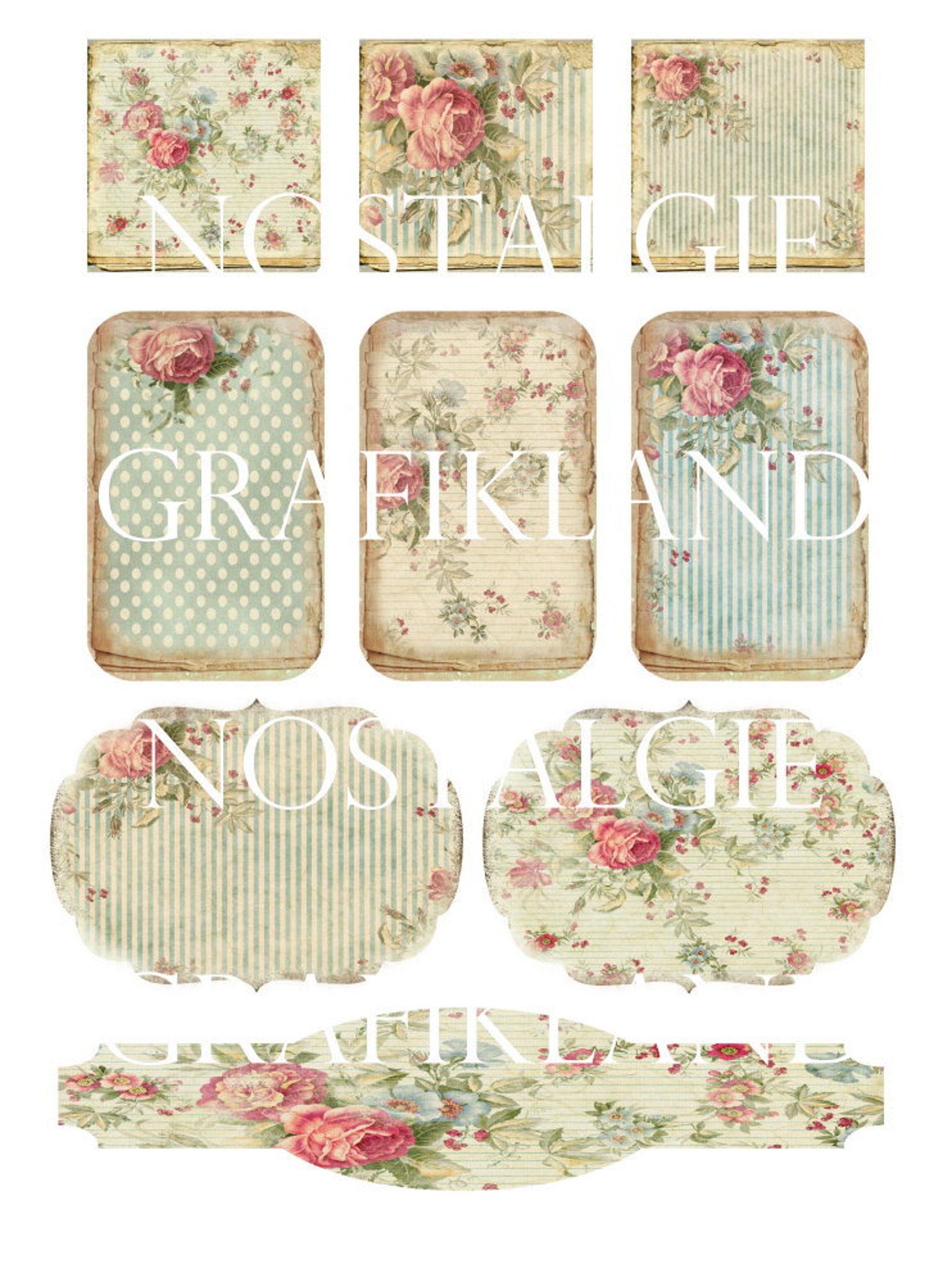 SHABBY CHIC Kit Journal Printable Craft Journaling Set Craft Junk ...