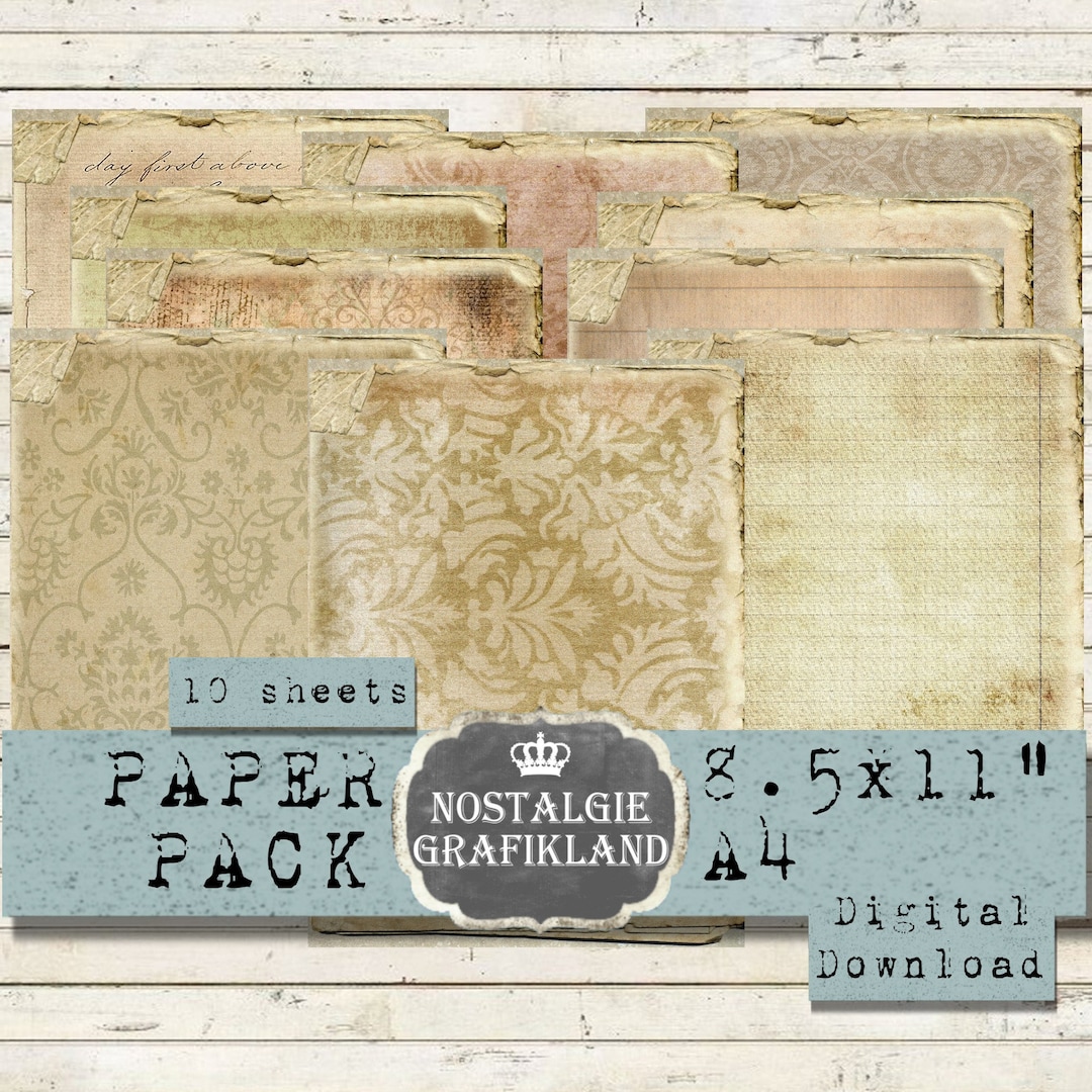 ANTIQUE Papers Printable Vintage Background Paper Pack Printable Old ...