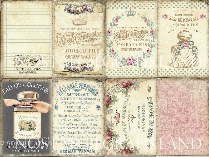 PERFUME Digital Journal Pages Book Ephemera Printable Junk Etsy
