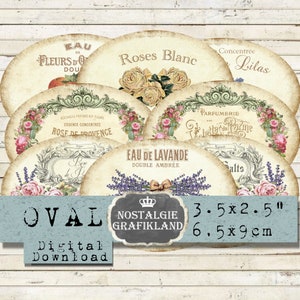 Etiquetas de jabón de perfume imprimibles Sales de baño de lavanda Sels de bain 3,5 x 2,5 pulgadas Descarga instantánea hoja de collage digital O107