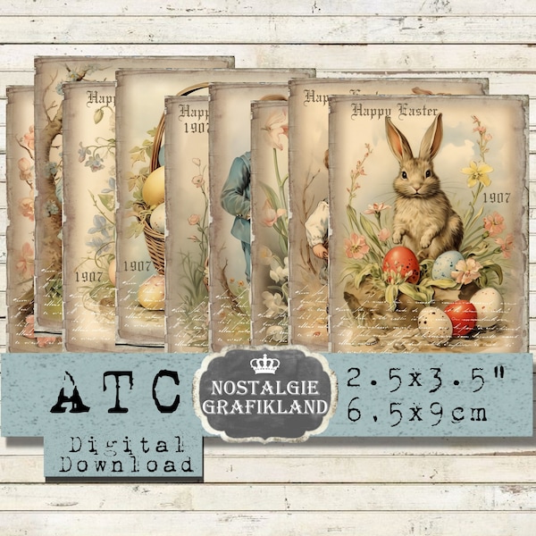 Victorian Easter printable Children Bunnies Eggs Journaling Cards Decoupage Download digital collage sheet S056