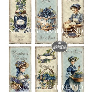 Blueberry Bookmarks Printable Fruit Farm Bakery Journaling Patisserie ...