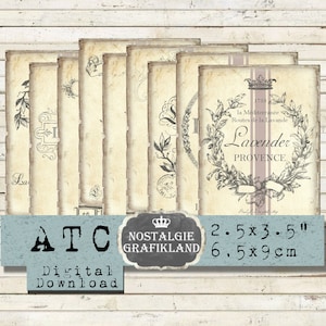 Lavender Lavande French Provence ATC Soap Perfume Instant Download ATC digital collage sheet S185