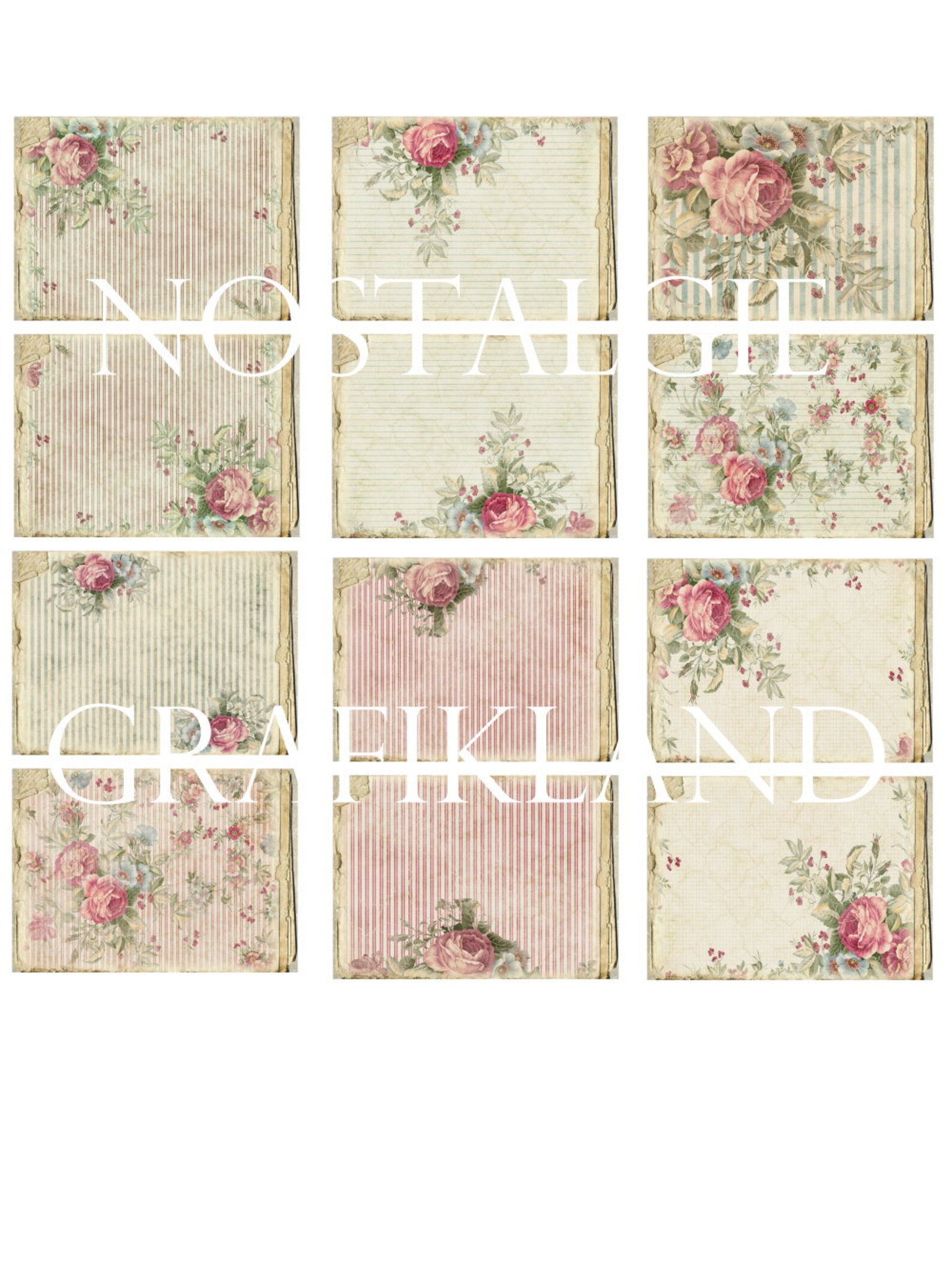 SHABBY CHIC Kit Journal Printable Craft Journaling Set Craft Junk ...