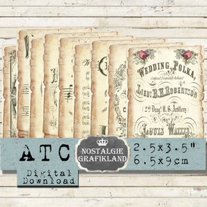 Wedding Cards digital printable Marriage Wedding ATC Scrapbook Craft Journaling Instant Download digital collage sheet S067