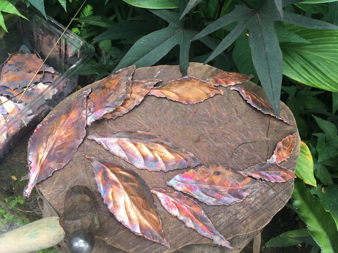 Handcrafted Copper Leaves Wholesale lot of 40 Etsy Polska