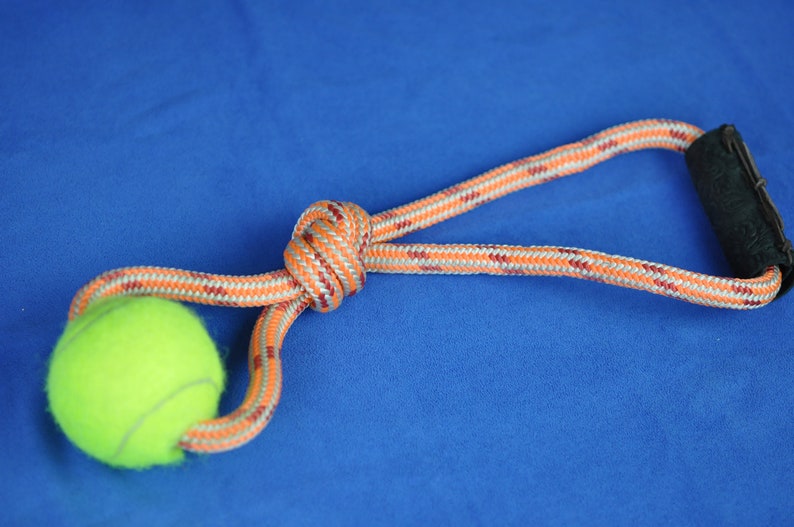 Recycled Climbing Rope Dog Pull Toy with Leather Handle and Etsy