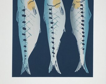 Sardines original screen print