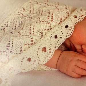 Baby Keepsake Knitted Shawl Pattern, Vintage Timeless Design (PDF Pattern)