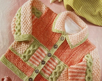 Baby DK summer Cardigan / Jacket knitting pattern. Classic toddler design. Boys or girls 0-6yrs. Very detailed Knitting Pattern 0050