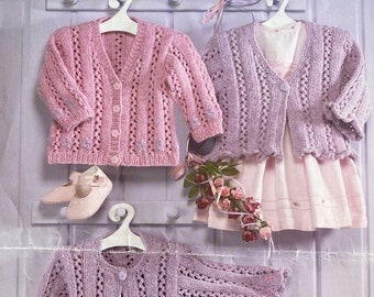 Baby DK Summer Cardigans. Vintage pattern with 4 classic lightweight designs. Knitting Pattern 0047.