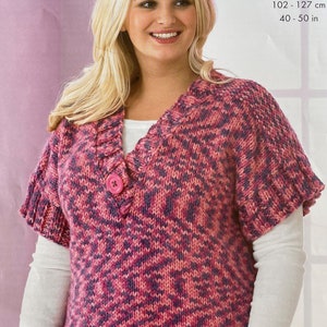 Ladies summer jacket or cardigan pattern. Womens knitted v neck top or cardigan, winter and summer.  Knitting Pattern  044