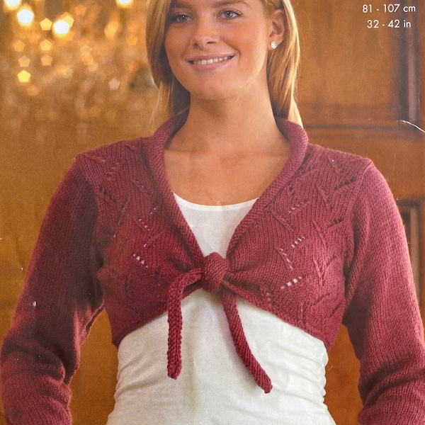 DK Summer shrug / bolero for Ladies. Women's easy knit pattern, classic summer fashion . Knitting Pattern 0039.