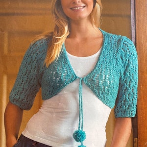 DK Summer shrug / bolero for Ladies. Women's easy knit pattern, classic summer fashion . Knitting Pattern 0039. image 10