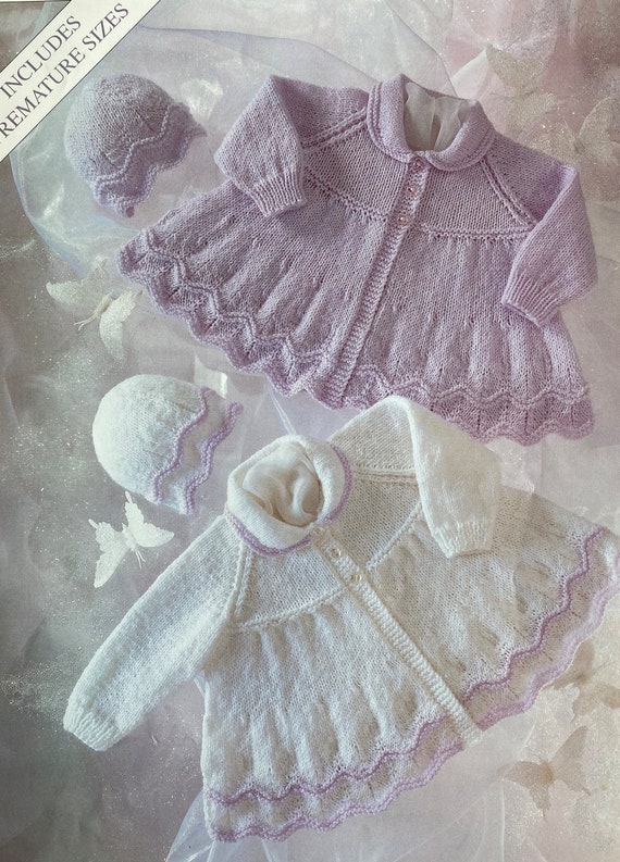 Baby DK Summer Matinee Coat and Hat set. Premature size inc. | Etsy