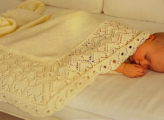 Vintage baby blanket knitting patterns sale