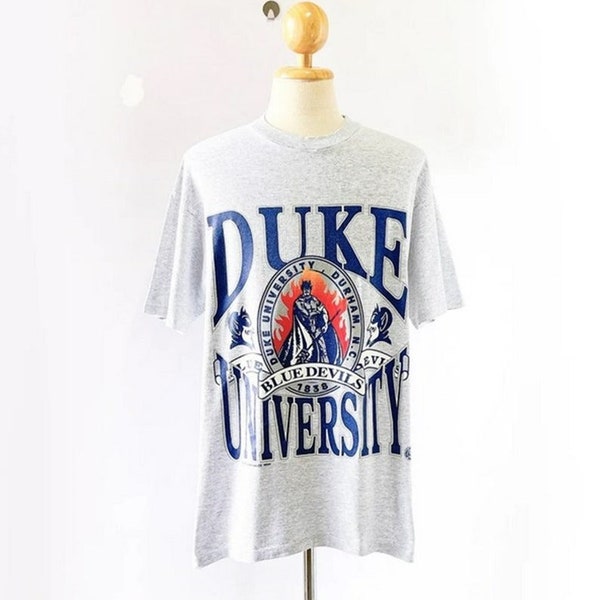 Camiseta / sudadera / sudadera con capucha vintage de la Universidad de Duke de los años 90, suéter de la Universidad de Duke, sudadera con capucha de la Universidad de Duke, cuello redondo de camisa Duke Blue Devil