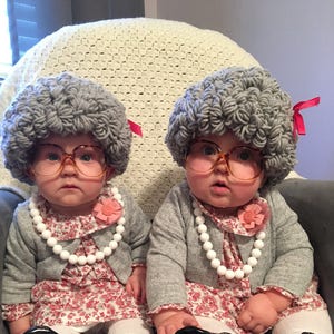 Old Lady Hat Hat / Wig, All Sizes Available Newborn Baby Old Lady Hat Hat / Wig, All Sizes Available Newborn Baby