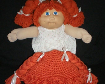 Crochet Cabbage Patch Inspired Hat/Wig Pattern, Newborn to Adult Sizes (PDF Pattern)