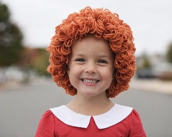 Orphan Annie Red Orange Hair Wig Crochet Pattern Digital Download Printable Instructions How To Make Dress Up