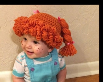 Easy Crochet Pattern Cabbage Patch Hat / Wig, For boy or girl, Easy Crochet Pattern Cabbage Patch Costume Sizes Newborn to Adult