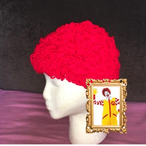 Peluca de payaso, disfraz de Ronald McDonald, gorro de hilo rojo rizado, tallas desde recién nacido hasta adulto.
