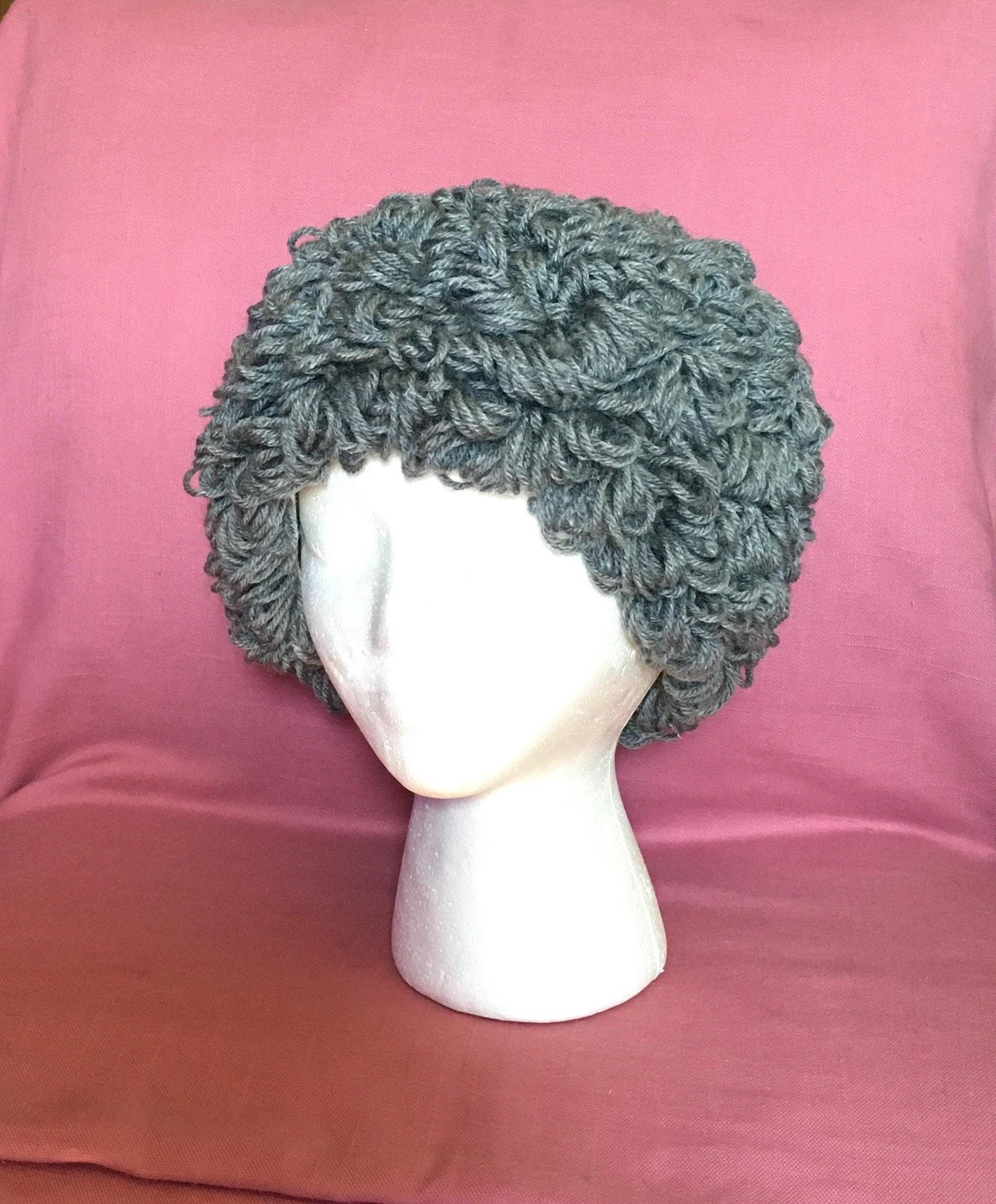 Easy Crochet Pattern Old Lady Wig Golden Girls Dorothy Zbornak Costume Dark Grey Wig Short Curly Hair Maude Etsy