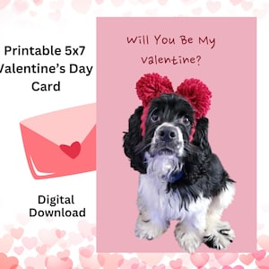 Tarjeta de San Valentín con texto interior opcional de MILO el PERRO Descarga digital instantánea PDF imprimible