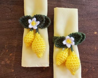 Patrón de ganchillo: Anillo para servilletas de limón