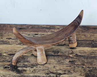 African Turkana Tribe Wood Head Rest, Vintage, Antique, Wood