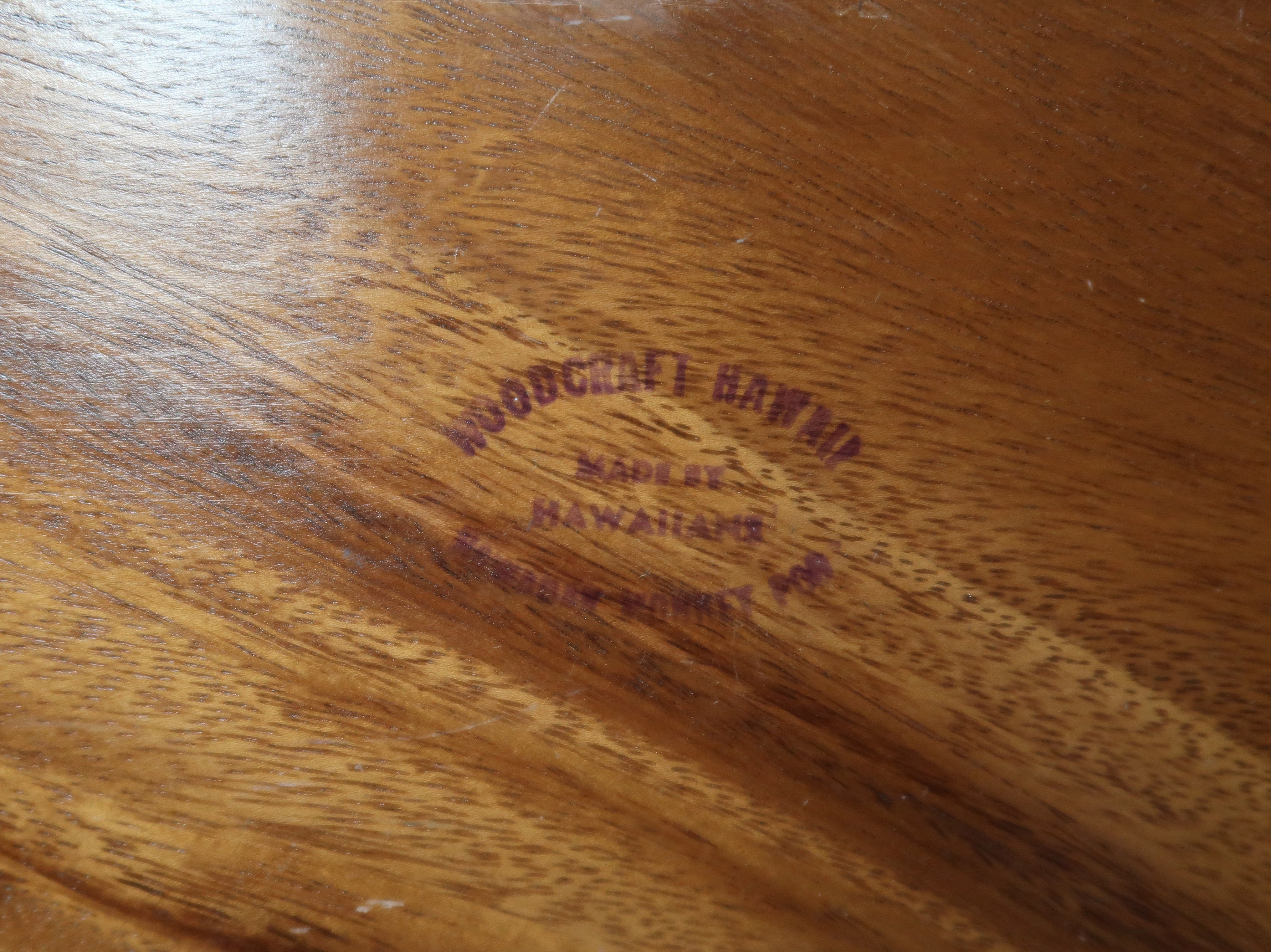 Vintage Woodcraft Hawaii Made by Hawaiians Monkey Pod Wood Bowl 12.5 X