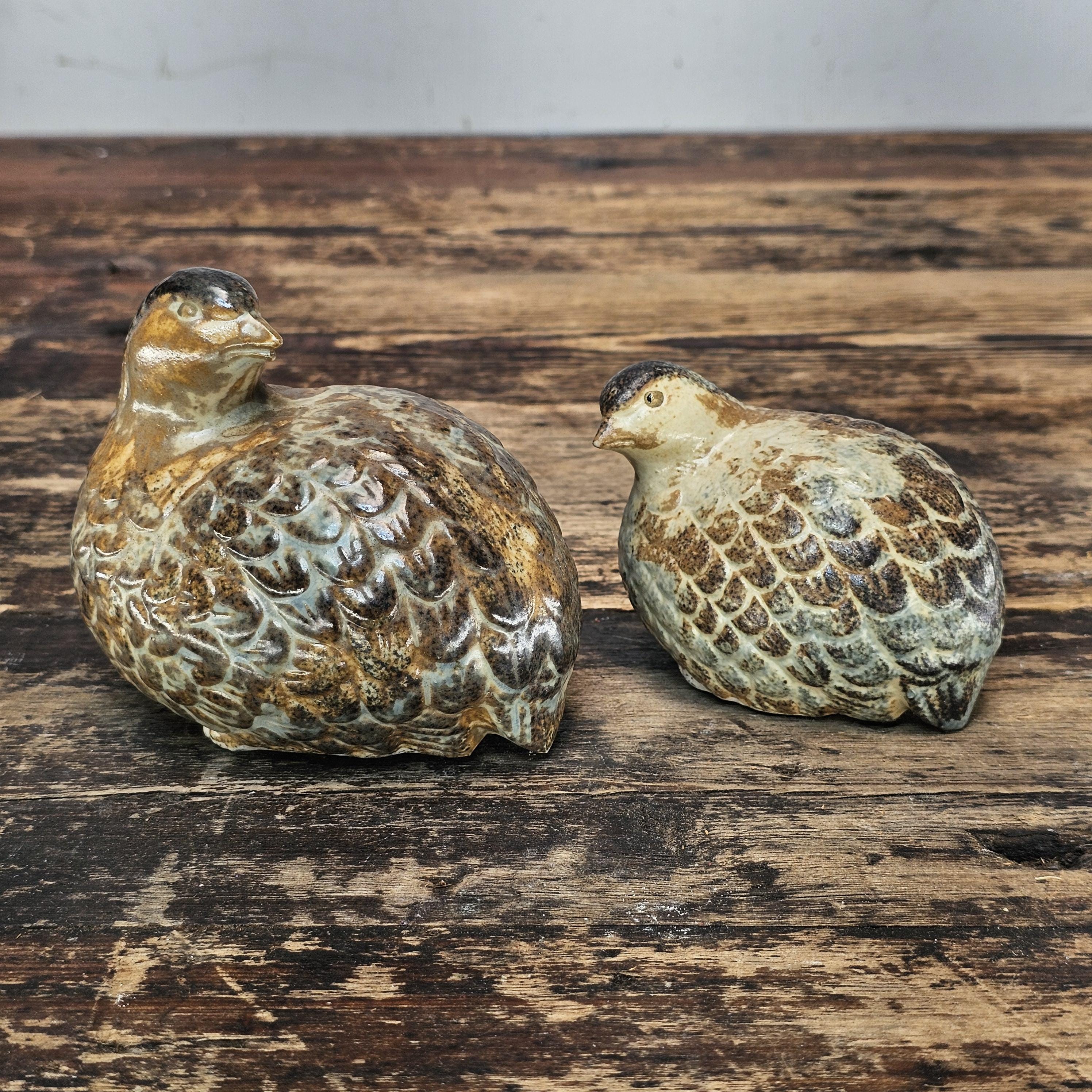 Vintage Otagiri Ceramic Quail Figurines Set | Mid-century Made in