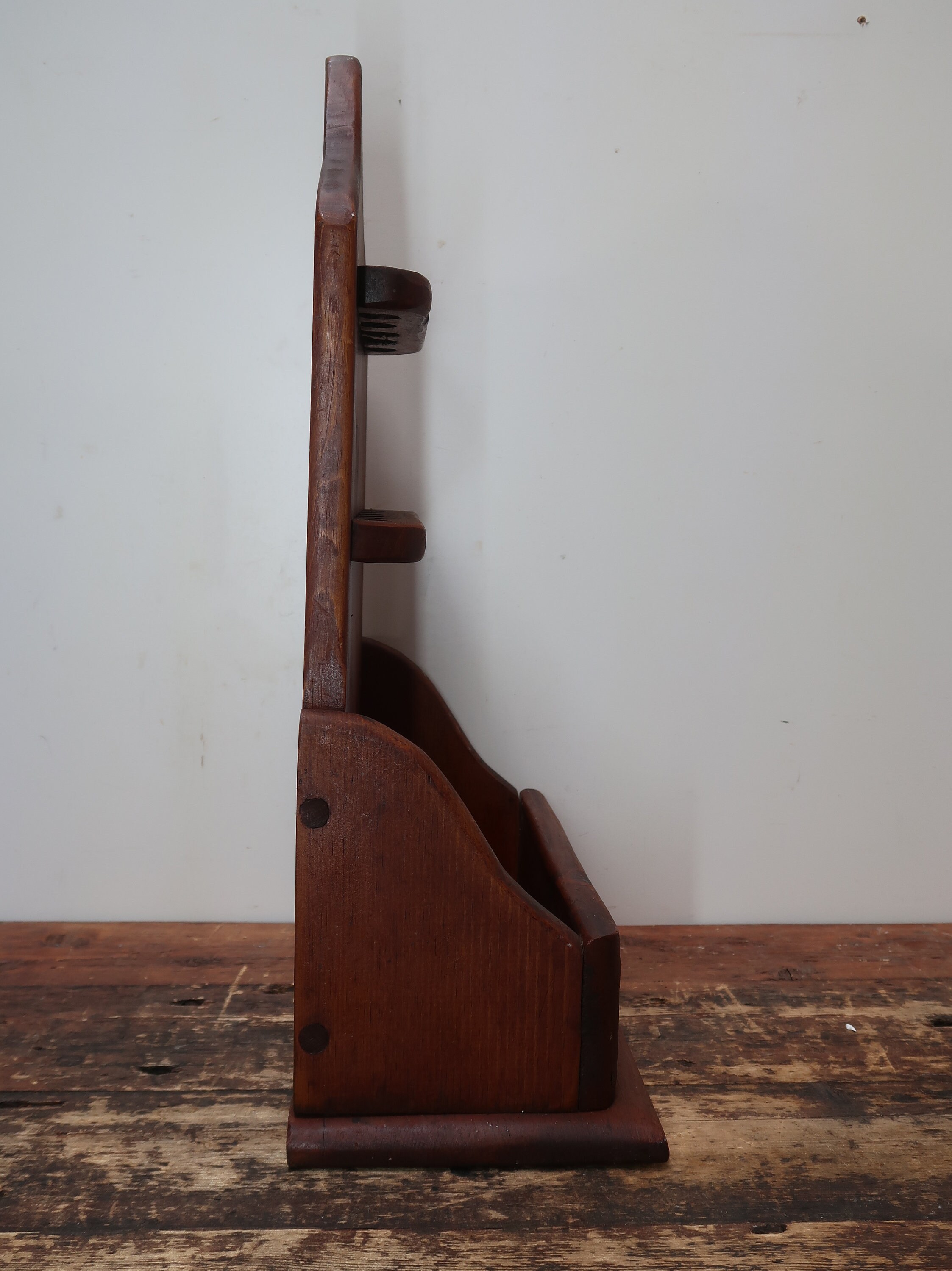 Antique Handcrafted Wooden Wall Mount Pipe Rack Holder Stand Etsy