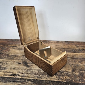 Vintage Karteikasten aus Holz - Goodwill Industries (1974-1992)