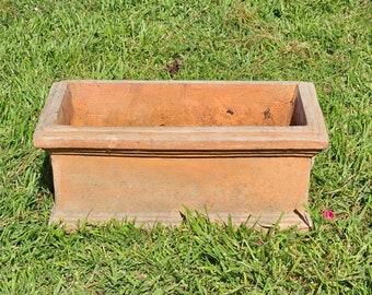 Jardinera rectangular de terracota estilo italiano vintage 19.5"L x 10"W x 8.5"H