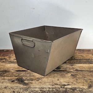 Vintage Industrial Metal Storage Bin by Hunt Manufacturing Co.