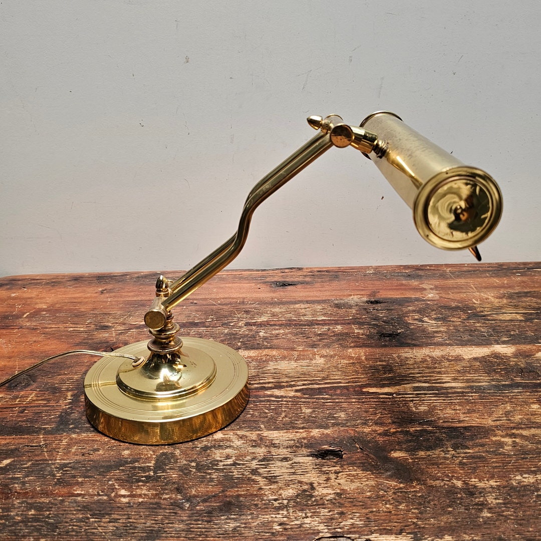 Vintage Brass Finish Bankers Desk Lamp