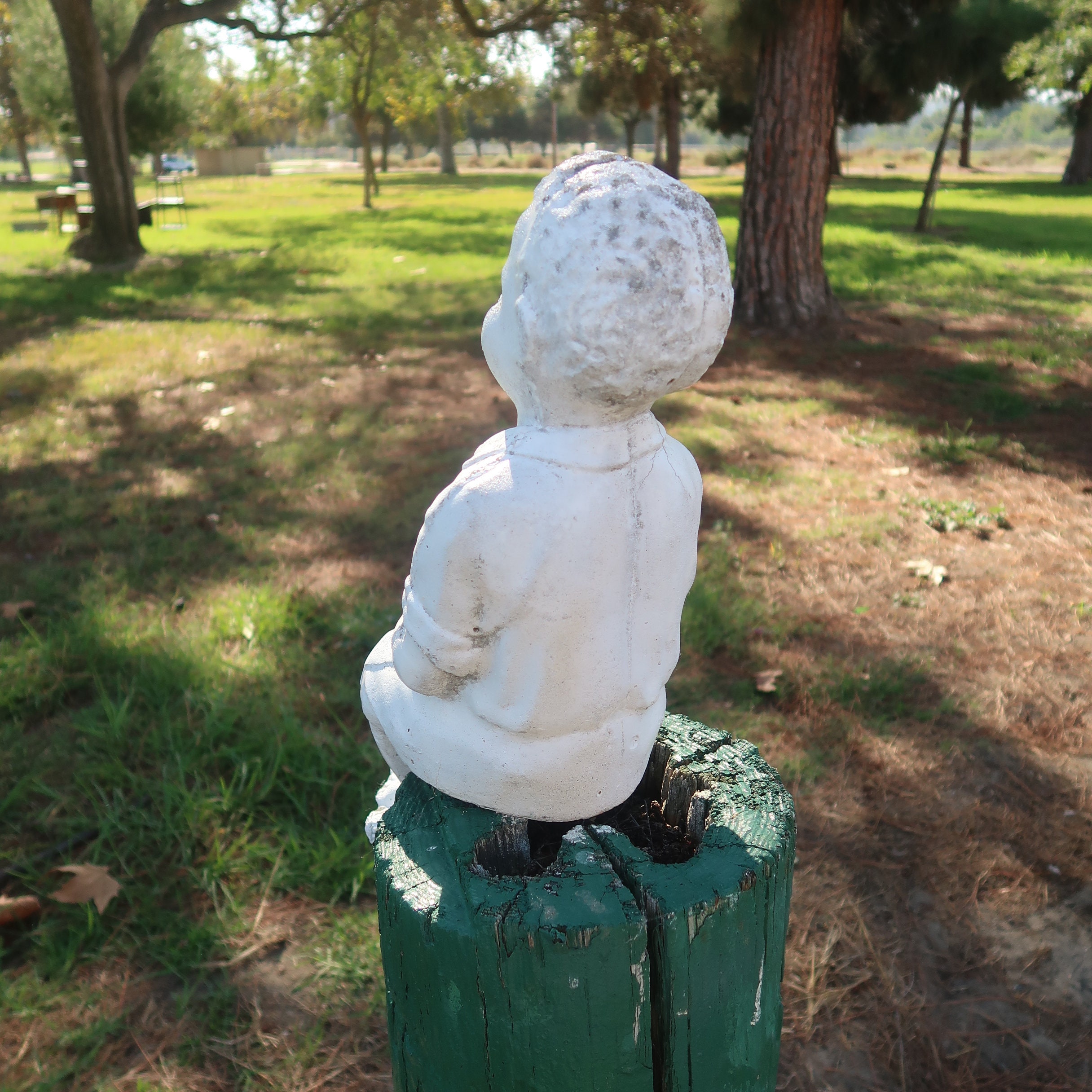 Vintage Americana Concrete Boy Fishing Garden Statue 18 Etsy