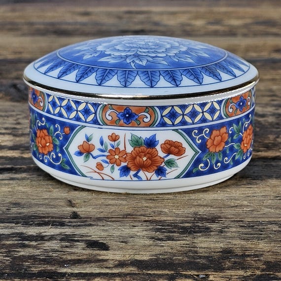 Vintage Tiffany & Co. Imari Pattern Porcelain Trinket Box | Made