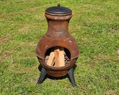 Cast Iron & Steel Chiminea Rustic 29&quot;H