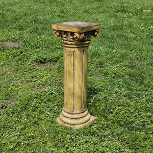 Corinthian Column Pedestal Plant Stand 8.5" x 8.5" x 26" H Vintage