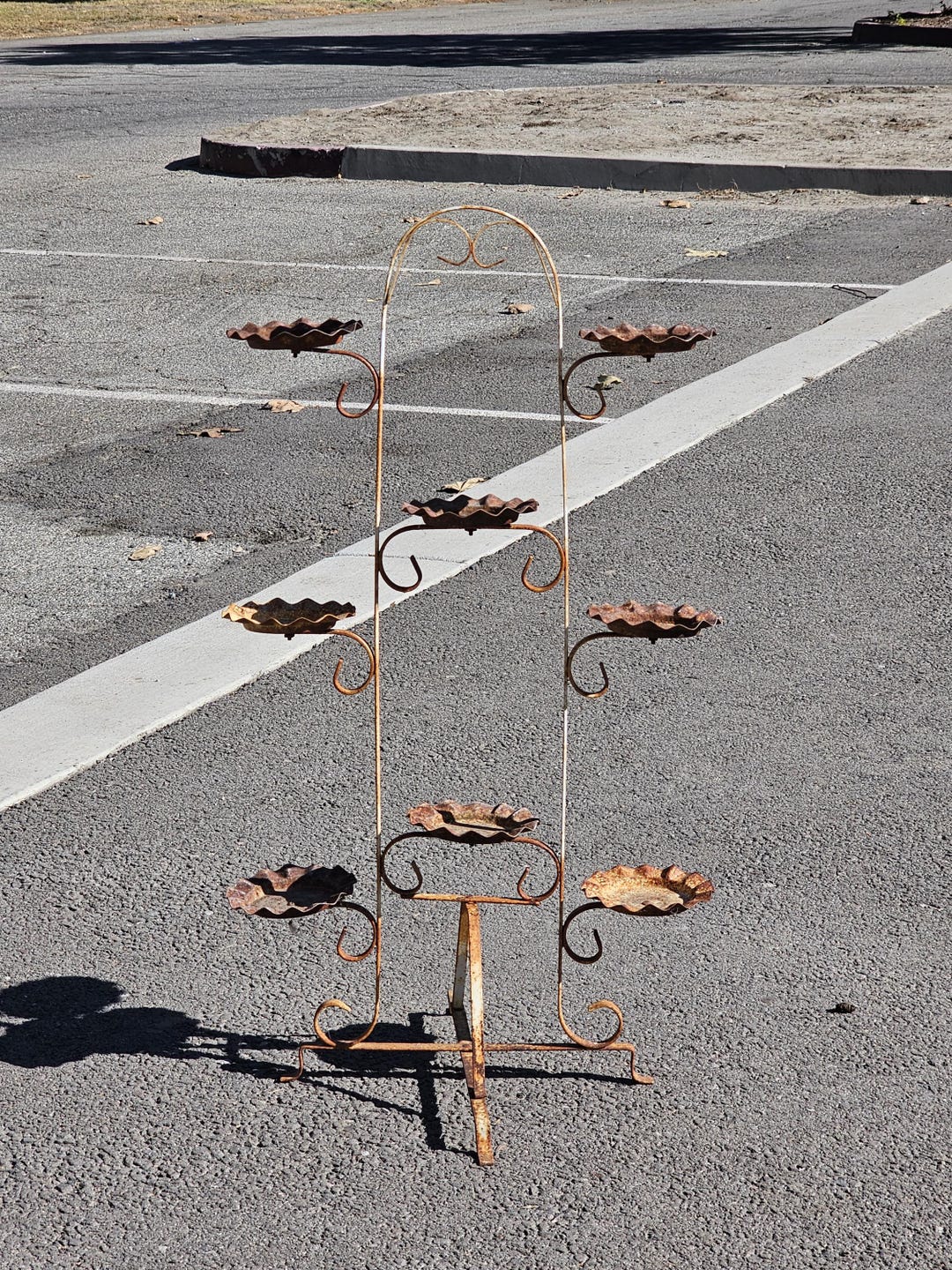 Rusty Axel Stand Vintage Rusty Multi Pot Stand 8-plant Holder Stand 38