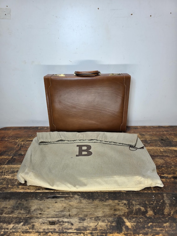Bally Italy Leather Attache Briefcase CEO President Hard Case With