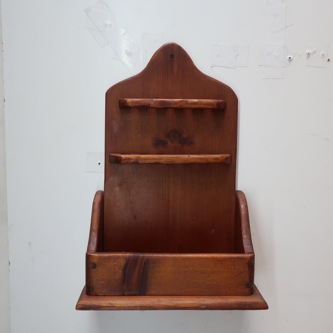 Antique Handcrafted Wooden Wall Mount Pipe Rack Holder Stand Etsy
