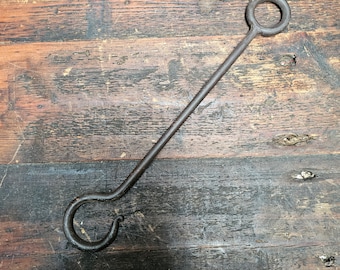 Ancien Seau En Fer, Puits De Récupération, 10 Crochets, Fabrication Artisanale Indienne, Authentique