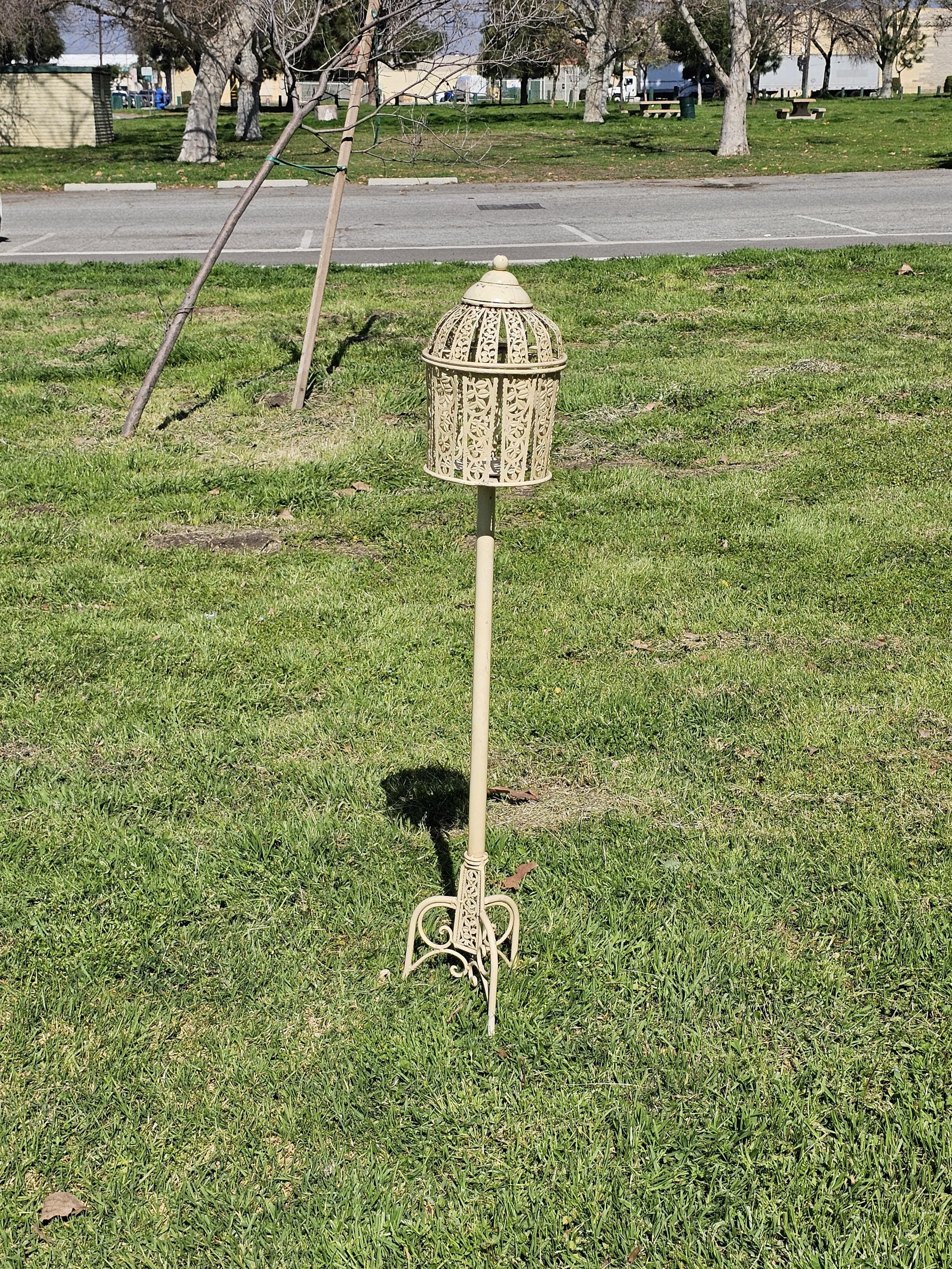 Vintage Style Birdcage Candle Holder Stand 45"h
