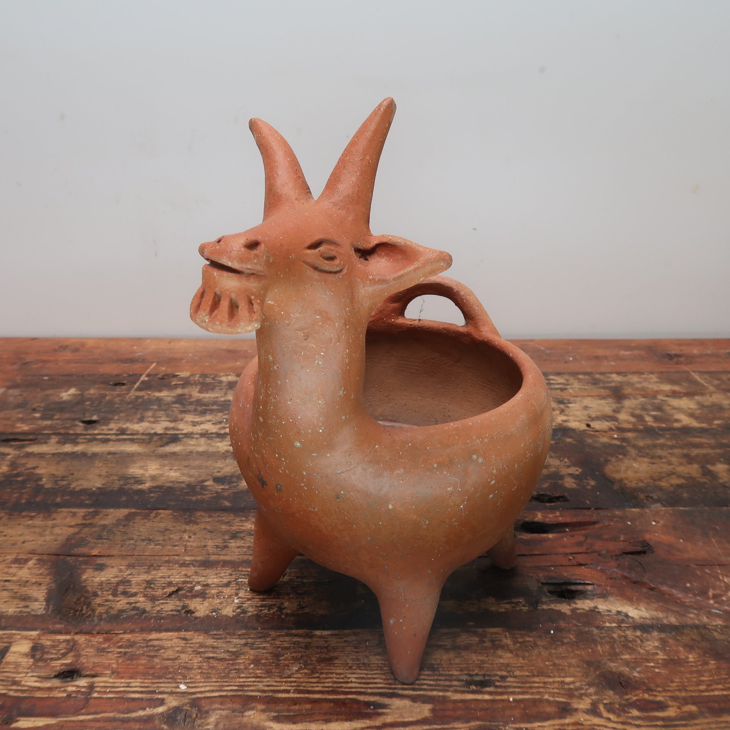 鉢・プランター goat <LOST> Vintage Mexican Terracotta Goat Planter L 11