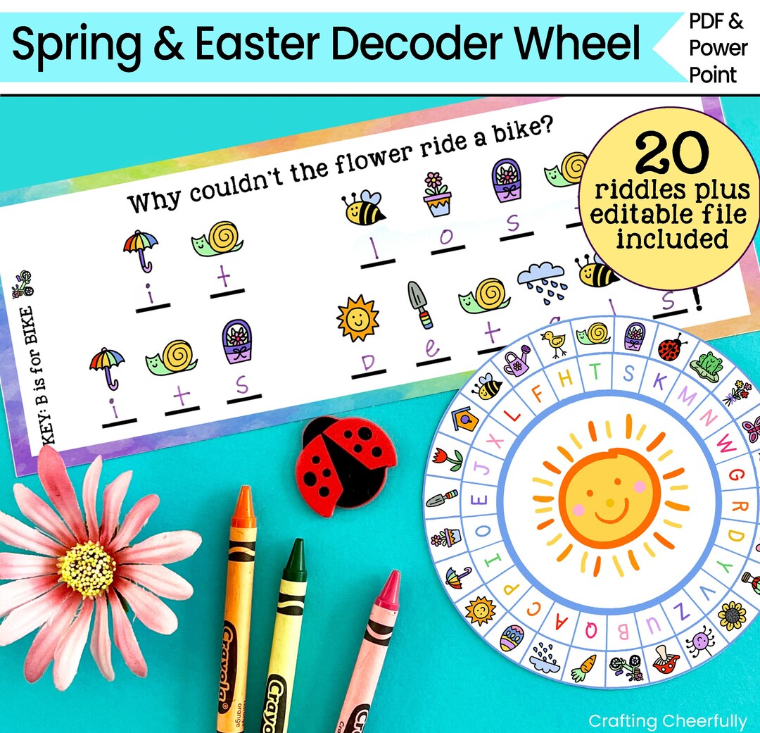 Spring and Easter Decoder Wheel Cipher Wheel Printable Easter Activity ...