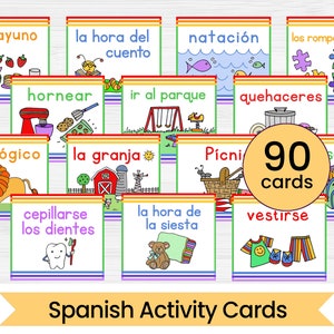 Spanish Daily Activity Routine Cards - Spanish Visual Schedule Cards - Daily Rhythm Cards in Spanish