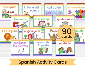 Spanish Daily Activity Routine Cards - Spanish Visual Schedule Cards - Daily Rhythm Cards in Spanish